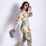 Satin Printed Flare Pants