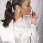 White Satin Two-Button Blazer Dress