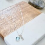 Initial and Birthstone Necklace